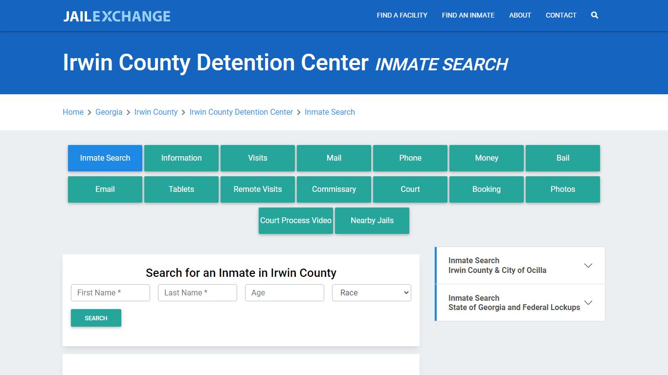 Irwin County Detention Center Inmate Search - Jail Exchange