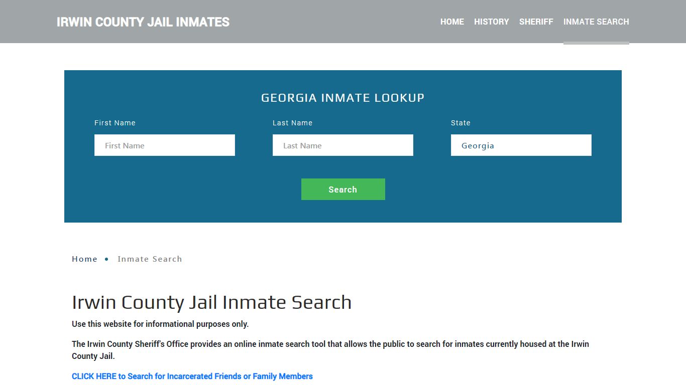 Irwin County, GA Detainee Lookup